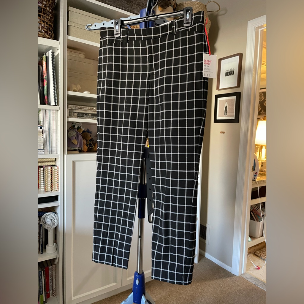 Tattersall Checked Skinny Ankle Pants